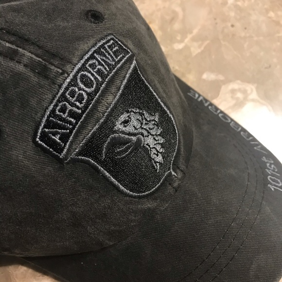 US Army 101st Airborne Cap, Black Subdued Color - Picture 4 of 7